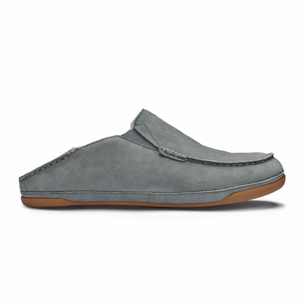 Olukai Men's Kipuka Hulu Slipper - Charcoal US195-237